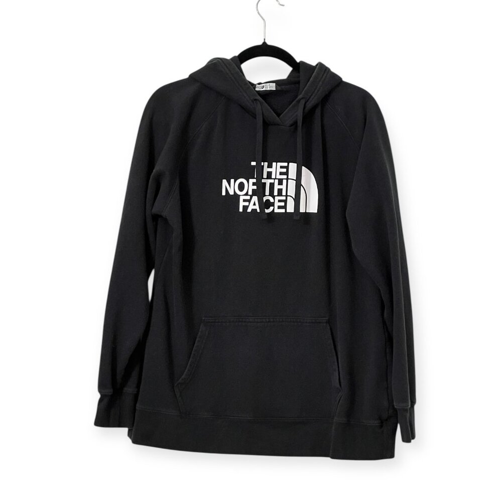 The North Face Black Pullover Hoodie Logo Front Men’s XL/TG Cotton Blend - Picture 1 of 6